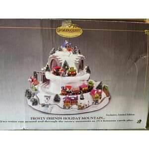 VTG Mr Christmas Frosty Friends Holiday Mountain Train Plays 25 Carols See Video
